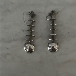 Sterling Silver Fish Drop Earrings